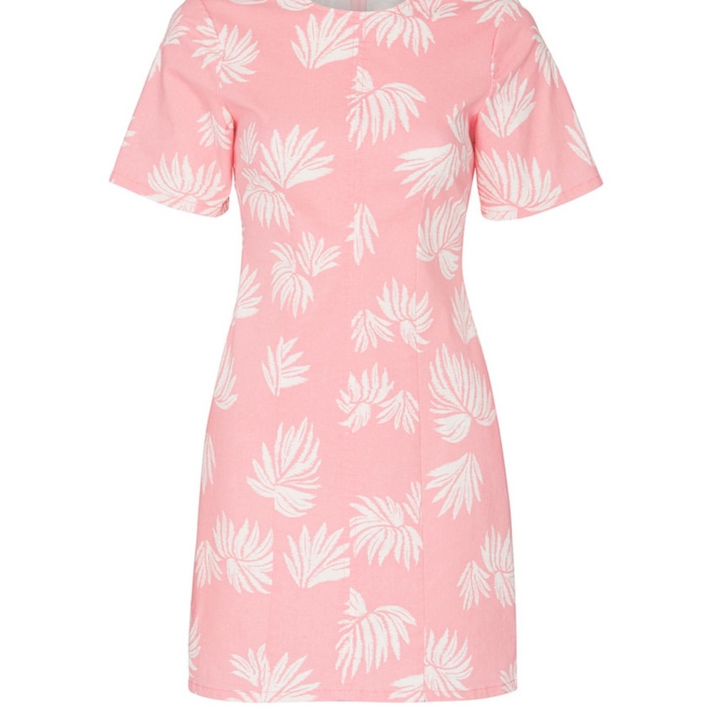 Cinq A Sept Pink Floral Short Sleeve Dress